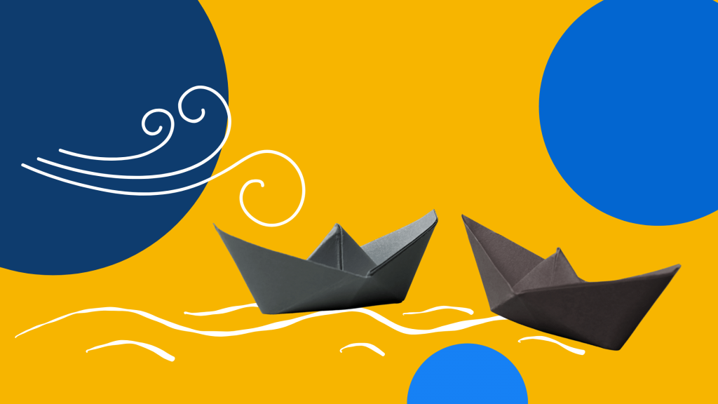 two paper boats navigating the sea on the search for the ideal client